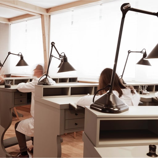 Jaeger-LeCoultre watchmakers at work at manufacture in Vallée de Joux